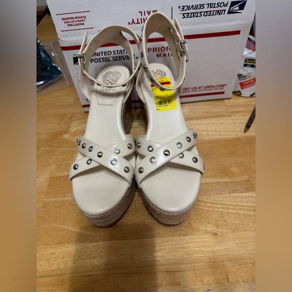 Vince Camuto, size 7-1/2 M wedges, beige color. - Picture 4 of 12